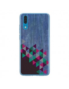 Coque Huawei P20 Wood Bois Azteque Triangles Archiwoo -...