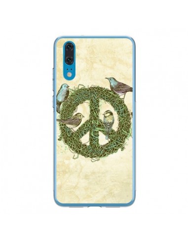 Coque Huawei P20 Peace And Love Nature Oiseaux - Rachel Caldwell
