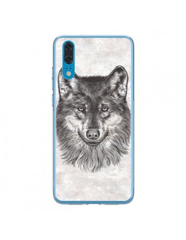 Coque Huawei P20 Loup Gris - Rachel Caldwell