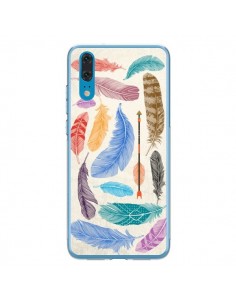 Coque Huawei P20 Feather Plumes Multicolores - Rachel...
