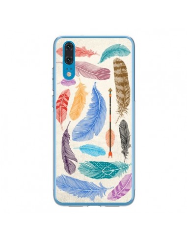 Coque Huawei P20 Feather Plumes Multicolores - Rachel Caldwell