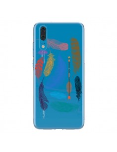 Coque Huawei P20 Plume Feather Couleur Transparente -...