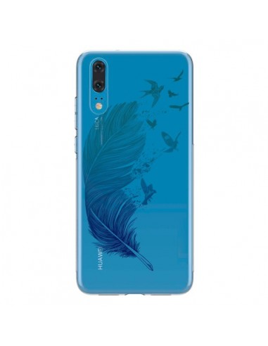 Coque Huawei P20 Plume Feather Fly Away Transparente - Rachel Caldwell