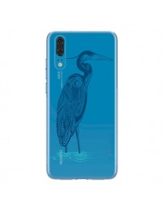 Coque Huawei P20 Heron Blue Oiseau Transparente - Rachel...