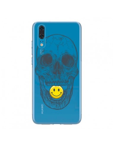 Coque Huawei P20 Tête de Mort Smiley Transparente - Rachel Caldwell