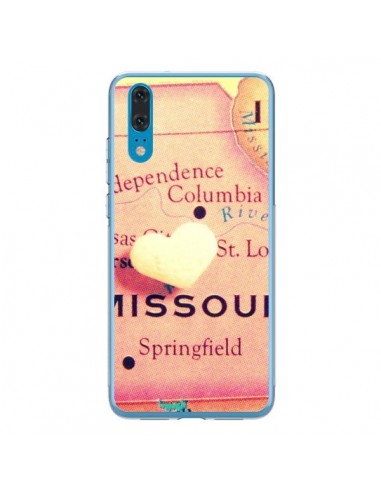 Coque Huawei P20 Carte Map Missouri Coeoeur - R Delean