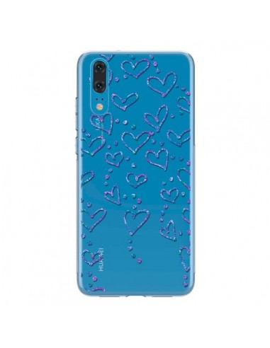 Coque Huawei P20 Floating hearts coeurs flottants Transparente - Sylvia Cook