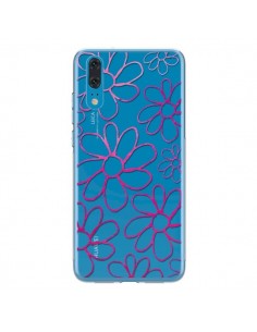 Coque Huawei P20 Flower Garden Pink Fleur Transparente -...