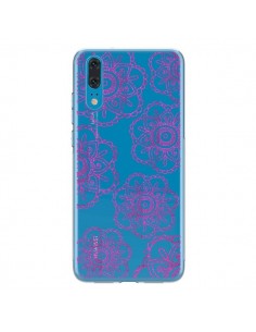 Coque Huawei P20 Pink Doodle Flower Mandala Rose Fleur...