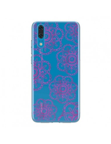 Coque Huawei P20 Pink Doodle Flower Mandala...