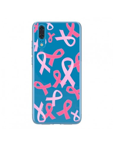 Coque Huawei P20 Pink Ribbons Ruban Rose Transparente - Sylvia Cook