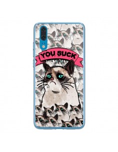 Coque Huawei P20 Chat Grumpy Cat - You Suck - Sara Eshak