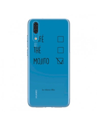 Coque Huawei P20 Café, Thé et Mojito Transparente - Les Vilaines Filles