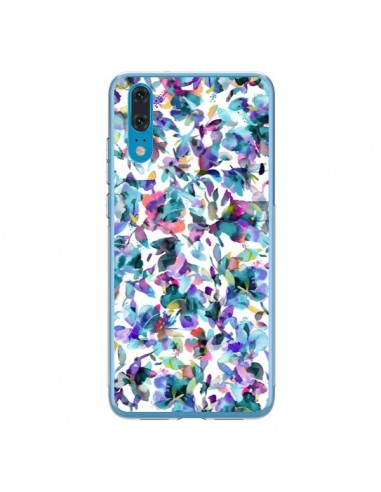 Coque Huawei P20 Aquatic Flowers Blue - Ninola Design