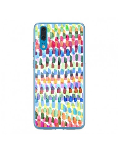 Coque Huawei P20 Artsy Strokes Stripes Colorful - Ninola Design