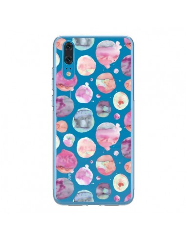 Coque Huawei P20 Big Watery Dots Pink - Ninola Design