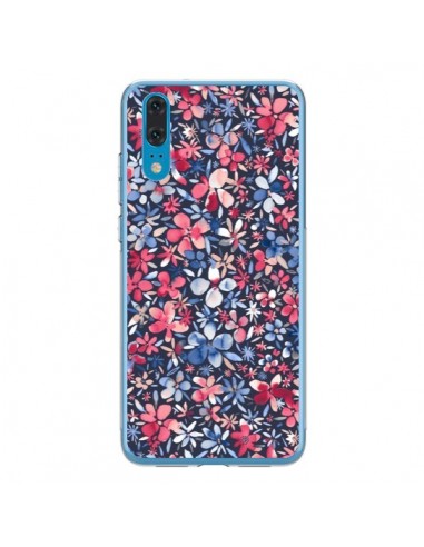 Coque Huawei P20 Colorful Little Flowers Navy - Ninola Design