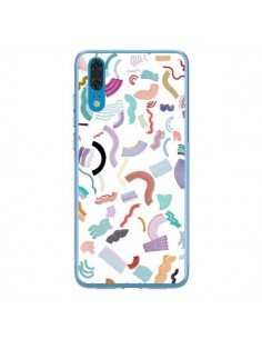 Coque Huawei P20 Curly and Zigzag Stripes White - Ninola...