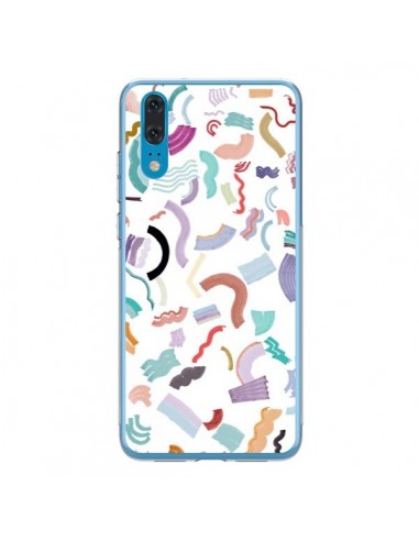 Coque Huawei P20 Curly and Zigzag Stripes White - Ninola Design