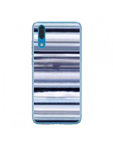 Coque Huawei P20 Degrade Stripes Watercolor Navy - Ninola Design