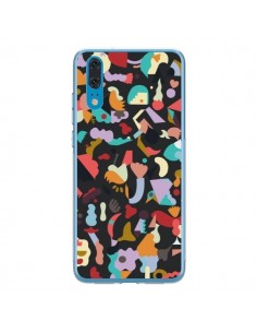 Coque Huawei P20 Dreamy Animal Shapes Black - Ninola Design