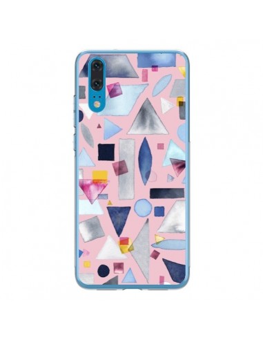 Coque Huawei P20 Geometric Pieces Pink - Ninola Design