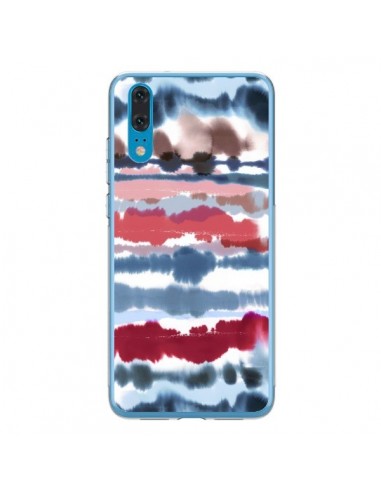 Coque Huawei P20 Smoky Marble Watercolor Dark - Ninola Design