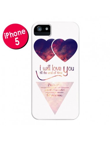 Coque I will love you until the end Coeurs pour iPhone 5 et 5S - Eleaxart