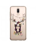 Coque Huawei Mate 10 Lite Christmas Girl Femme Noel Bois Cerf Transparente - Chapo