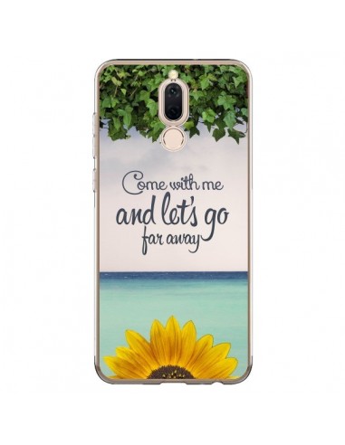 Coque Huawei Mate 10 Lite Let's Go Far Away Flower Fleur Tournesol - Eleaxart