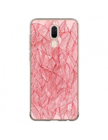 Coque Huawei Mate 10 Lite Courbes Meandre Rouge Cerise -  Léa Clément