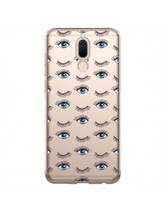 Coque Huawei Mate 10 Lite Eyes Oeil Yeux Bleus Mosaïque...