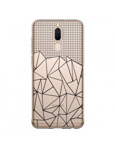 Coque Huawei Mate 10 Lite Lignes Grille Grid Abstract Noir Transparente - Project M