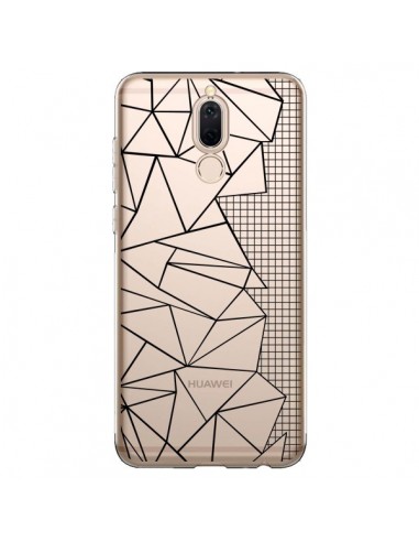 Coque Huawei Mate 10 Lite Lignes Grilles Side Grid Abstract Noir Transparente - Project M