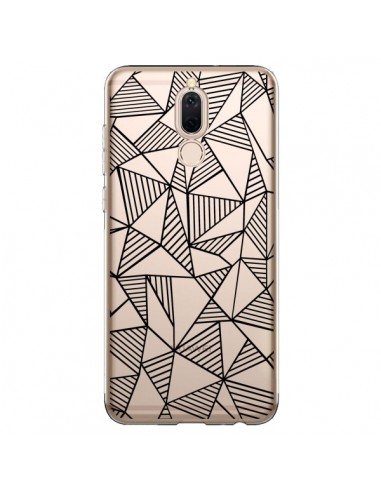 Coque Huawei Mate 10 Lite Lignes Grilles Triangles Grid Abstract Noir Transparente - Project M