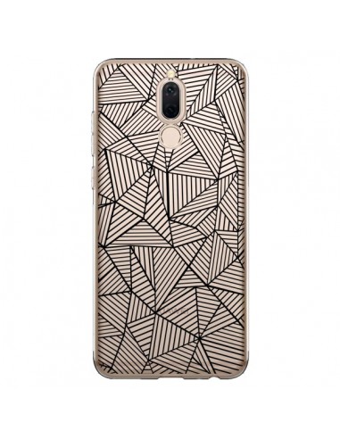 Coque Huawei Mate 10 Lite Lignes Grilles Triangles Full Grid Abstract Noir Transparente - Project M