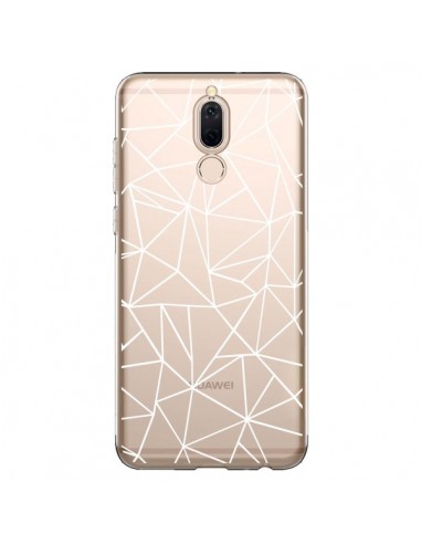 Coque Huawei Mate 10 Lite Lignes Triangles Grid Abstract Blanc Transparente - Project M