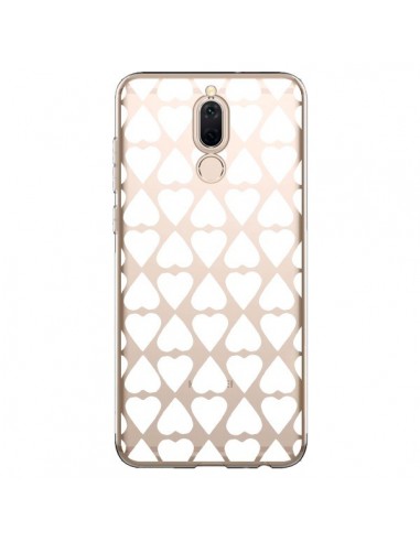 Coque Huawei Mate 10 Lite Coeurs Heart Blanc Transparente - Project M