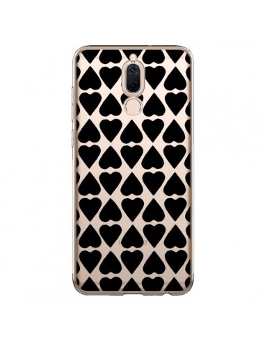 Coque Huawei Mate 10 Lite Coeurs Heart Noir Transparente - Project M