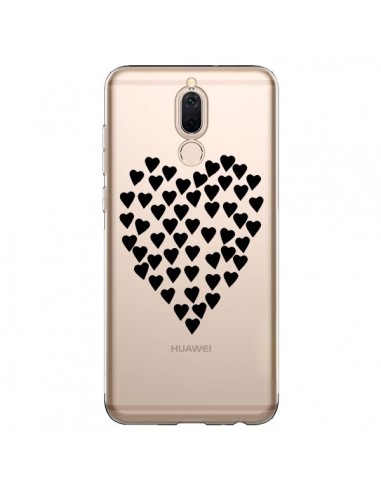 Coque Huawei Mate 10 Lite Coeurs Heart Love Noir Transparente - Project M