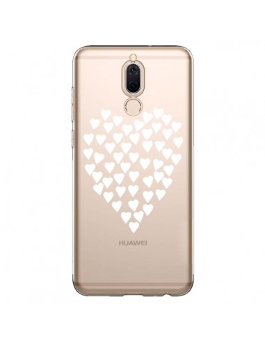 Coque Huawei Mate 10 Lite Coeurs Heart Love Blanc Transparente - Project M