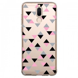 Coque Huawei Mate 10 Lite Triangles Pink Rose Noir...