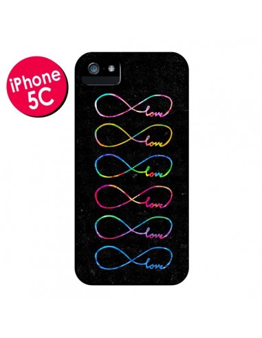 Coque Love Forever Infini Noir pour iPhone 5C - Eleaxart