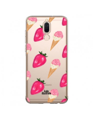 Coque Huawei Mate 10 Lite Strawberry Ice Cream Fraise Glace Transparente - kateillustrate