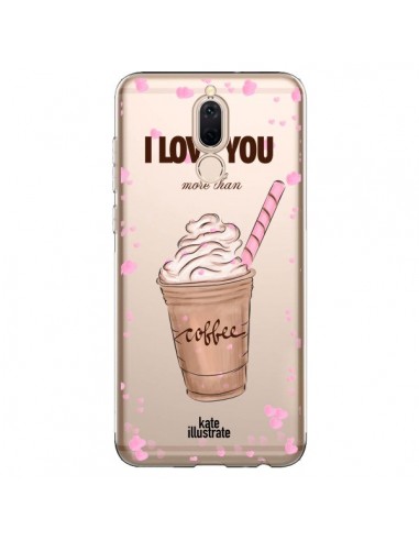 Coque Huawei Mate 10 Lite I love you More Than Coffee Glace Amour Transparente - kateillustrate