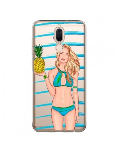 Coque Huawei Mate 10 Lite Malibu Ananas Plage Ete Bleu Transparente - kateillustrate