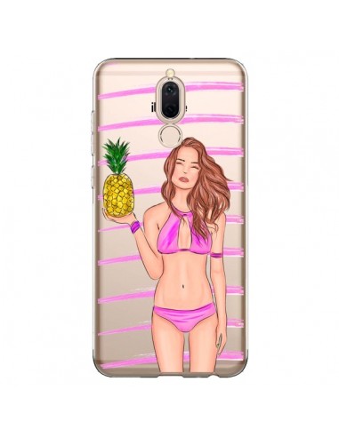 Coque Huawei Mate 10 Lite Malibu Ananas Plage Ete Rose Transparente - kateillustrate