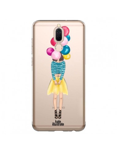 Coque Huawei Mate 10 Lite Girls Balloons Ballons Fille Transparente - kateillustrate