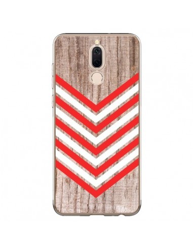 Coque Huawei Mate 10 Lite Tribal Aztèque Bois Wood Flèche Rouge Blanc - Laetitia