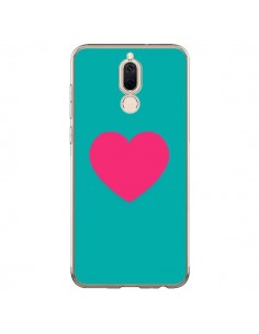 Coque Huawei Mate 10 Lite Coeur Rose Fond Bleu  - Laetitia
